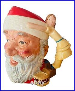 Royal Doulton Santa Claus Doll On Drum D6668 Large Character Jug 1981