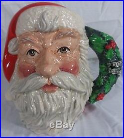 Royal Doulton Santa Claus Large Character Toby Jug Holly Wreath Handle D6794