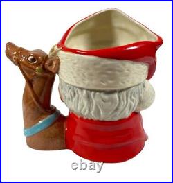 Royal Doulton Santa Claus Reindeer Handle Toby Jug Mug Large D6675 Mint 1982