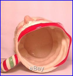 Royal Doulton Santa Clause With Candy Cane Handle D6840 Large Character Jug