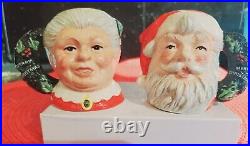 Royal Doulton Santa and Mrs Claus Mini Toby Jugs Limited Edition Wreath Handle