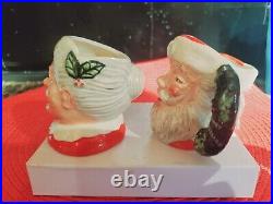 Royal Doulton Santa and Mrs Claus Mini Toby Jugs Limited Edition Wreath Handle