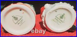 Royal Doulton Santa and Mrs Claus Mini Toby Jugs Limited Edition Wreath Handle