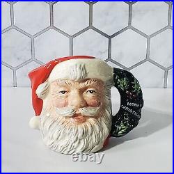 Royal Doulton Santa and Mrs Claus Mini Toby Jugs Limited Edition Wreath Handle