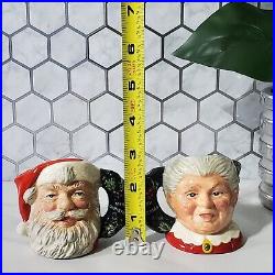 Royal Doulton Santa and Mrs Claus Mini Toby Jugs Limited Edition Wreath Handle