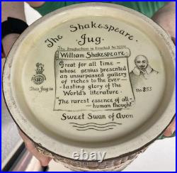 Royal Doulton Shakespeare Jug Limited Edition 851/1000, Year 1933, Noke