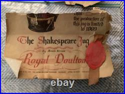 Royal Doulton Shakespeare Jug Limited Edition 851/1000, Year 1933, Noke