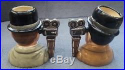 Royal Doulton Stan Laurel D7008 Oliver Hardy D7009 Pair Small Character Jugs