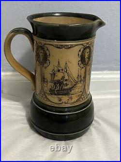 Royal Doulton Stoneware Jug NELSON AND HIS CAPTAINS Centenary Pitcher RARE