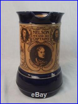 Royal Doulton Stoneware Nelson And His Captains Jug In Blue