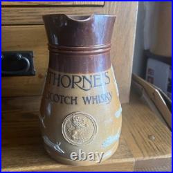 Royal Doulton Stoneware Thorne's Scotch Whisky Jug. Very Rare 8 1/4 inches high