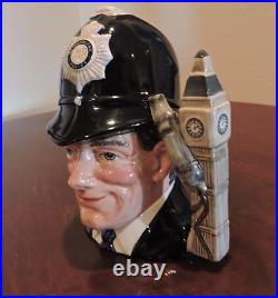 Royal Doulton The London Bobby LARGE D6744 Character Jug Big Ben Handle