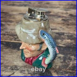 Royal Doulton The Poacher Character Jug Table Lighter Ronson Insert 1954 England