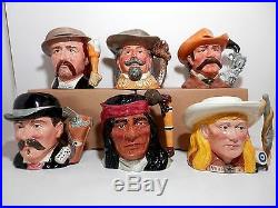 Royal Doulton, The Wild West Collection, Set of 6, Large Character Jugs, 1984