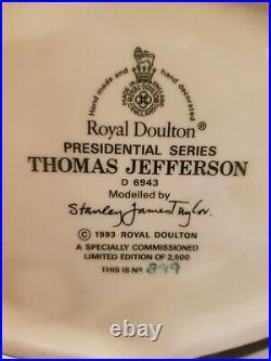 Royal Doulton Thomas Jefferson D6943, Ltd Ed 899/2500
