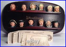 Royal Doulton Tiny Charles Dickens Commemorative Set With Stand Character Jugs