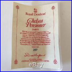 Royal Doulton Toby Jug Chelsea Pensioner D 6833 Character Mug 1988 LE 207/250