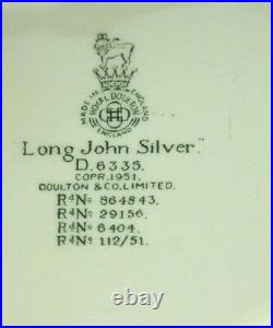 Royal Doulton Toby Jug Long John Silver Stien Mug 1951 Parrot Handle Cpt Flint