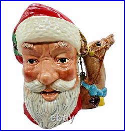 Royal Doulton Toby Jug SANTA CLAUS D6675 Large Reindeer Handle 1982 Christmas