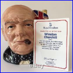 Royal Doulton Toby Jug Winston Churchill D 6907 Large Character Mug Year 1992 SE