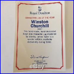 Royal Doulton Toby Jug Winston Churchill D 6907 Large Character Mug Year 1992 SE