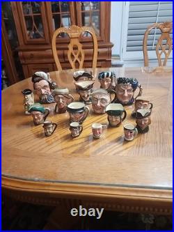Royal Doulton Toby Jugs 18 Count in the lot, Large, Medium & Tini. Exc. Condit