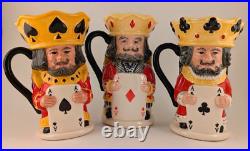 Royal Doulton Toby Jugs King & Queen Of Clubs Spades Diamonds Free Shipping