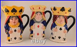 Royal Doulton Toby Jugs King & Queen Of Clubs Spades Diamonds Free Shipping