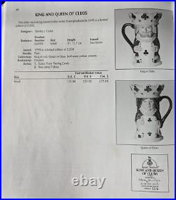 Royal Doulton Toby Jugs King & Queen Of Clubs Spades Diamonds Free Shipping