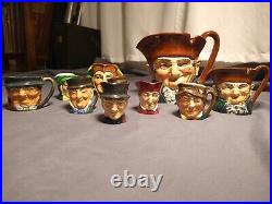 Royal Doulton Toby Jugs/Mugs lot of 10 Vintage/Antique In Great Condition