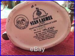 Royal Doulton Toby Mug Character Jug Laurel Hardy D7008 D7009 Set 2 Small Ltd Ed