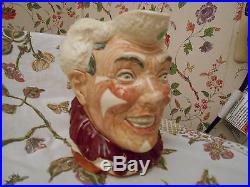 Royal Doulton White Haired ClownLg Toby Character JugRare & Pristine1951-55
