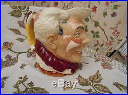 Royal Doulton White Haired ClownLg Toby Character JugRare & Pristine1951-55