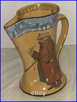 Royal Doulton William Ye DriverSeries Ware Pitcher Signed By Noke #D2645NICE
