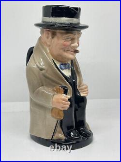 Royal Doulton Winston Churchill Character Toby Jug 9 Tall