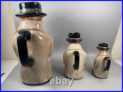 Royal Doulton Winston Churchill Toby Jug Set of 3 England No Chips