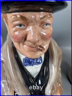 Royal Doulton Winston Churchill Toby Jug Set of 3 England No Chips