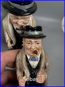 Royal Doulton Winston Churchill Toby Jug Set of 3 England No Chips