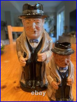 Royal Doulton Winston Churchill Tony Jugs Set Of 3 Sizes Mint get deal