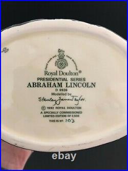 Royal Doulton'abraham Lincoln' D6936 1992 Large Toby Character Jug 103/2500