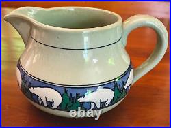 Royal Doulton antique art pottery series ware polar bears pitcher jug