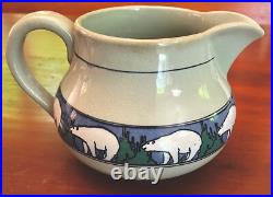 Royal Doulton antique art pottery series ware polar bears pitcher jug