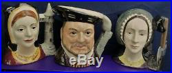 Royal Doulton small character jugs KING HENRY V111 & 6 Royal QUEENS full set 7