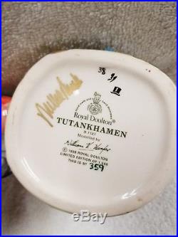 Royal Doulton toby Jugs Rare Set King Tut & Queen Ankhesenamun small mug lot
