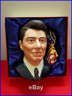 Royal doulton character jug Ronald Reagan with box and certificate