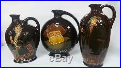 Royal doulton kingsware group 1 set of 3 dewar's whiskey jugs