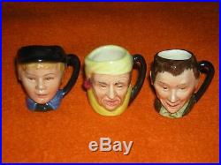 SET OF 12 ROYAL DOULTON Tiny DICKENS CHARACTER TOBY JUGS WITH DISPLAY SHELF