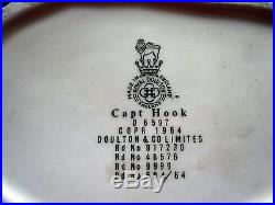 Stunning Rare Royal Doulton Capt. Hookd6597 Large Toby Jug-style One