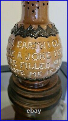 STUNNING Rare Antique Royal Doulton Motto Stoneware Puzzle Jug Vase Pottery 9015