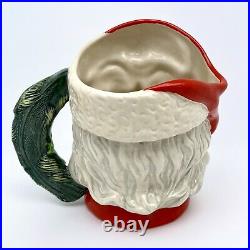 Santa Holly Wreath Handle Royal Doulton Toby Jug 7.5 Character Mug. Uncommon